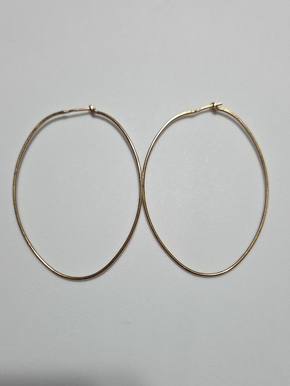 Dyadema 925 Gold Vermeil Sterling Silver Oval Hoop Earrings Large Vintage
